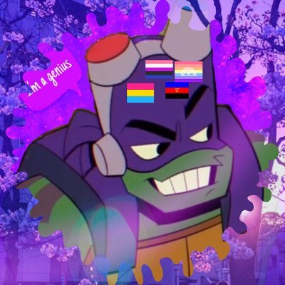 Donnie, Dust
all pronouns (includes neos!!)
genderfluid! (mostly on the masc side)
panpoly!
Audhd
TMNT hyperfixation
Writer, Artist!
DMS open
i run @D0nn13_tr0n