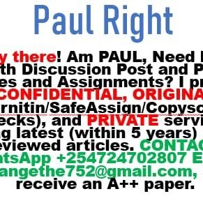 PaulKan47407432's profile picture. Academic Writer: dessertation, proofreading, discussion posts, editing and replies writing.