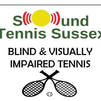 We are a user led club of blind tennis players. Header: Sound Tennis Sussex logo in green writing on a white background. tennis@eastsussexvisionsupport.org