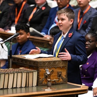 Hi, I’m Caleb, I’m a member of the UKYP (United Kingdom Youth Parliament) from Essex! I believe everyone should have a shouting voice in politics and the world.