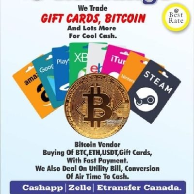 Services we offer: Redeeming of Gift cards, Buying Bitcoin (BTC), Ethereum (ETH), Trons (TRX), Binance Smart Chain (BSC/BNB), Tether (USDT)