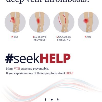 #seekHELP is an awareness campaign highlighting the four (main) signs of a DVT #Awareness #Prevention saves lives @rbractive