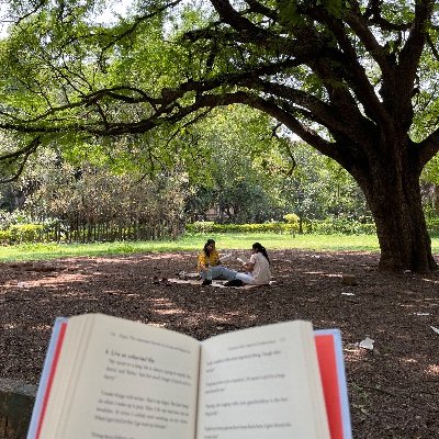 A quiet reading community 📚 Meet us at Inner Circle Municipal Park, Whitefield on Saturdays, 9am-12:30pm, with a mat and a book to read. More active on Insta👇