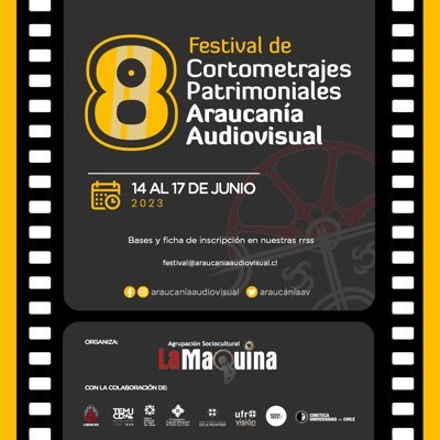 8° Festival de Cortometrajes Patrimoniales Araucanía Audiovisual bases: https://t.co/WCJgYgBhee Ficha de inscripcción: https://t.co/YaklHDclO4