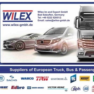 Wilex GmbH, Germany we are Suppliers of OEM & REPLACEMENT PARTS for European Trucks, Busses,Cars, & Earth Moving Equipment.Vehicle Diagnostic tools. MENA Region