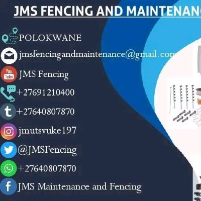 Construction 🚧 and Maintenance 
Call/WhatsApp
0640807870
0691210400
Email :
jmsfencingandmaintenance@gmail.com 

Thank you.