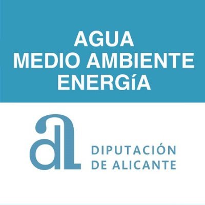 Twitter de las áreas de Ciclo Hídrico, Medio Ambiente, Alicante Natura y la Agencia Provincial de Energía de la Diputación de Alicante.