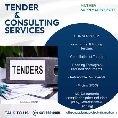 Our services includes :

• Pricing of Bill of Quantity rates
•Ensuring all functionality docs are filed
•Fill in document for contractor 
•Compile tender docs