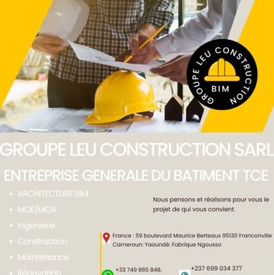 Ingénieur génie civil,expert BIM intégrée en phase de réalisation

PDG GROUPE LEU CONSTRUCTION SARL
FRANCE - CAMEROUN (+33)749865848