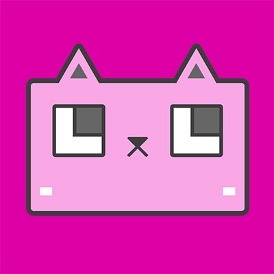 あたまが四角いピンクのネコ。“きゅーぶキャット”と呼ばれてる。街の生き物に“感謝”されて、“ありがとうスタンプ”を集めるため、今日もお散歩ちゅう。 |作者:おやキャット|アートを描く観る大好き☆あさのお散歩気持ちいいですね| instagram▶︎https://t.co/PSJ3Rel43y