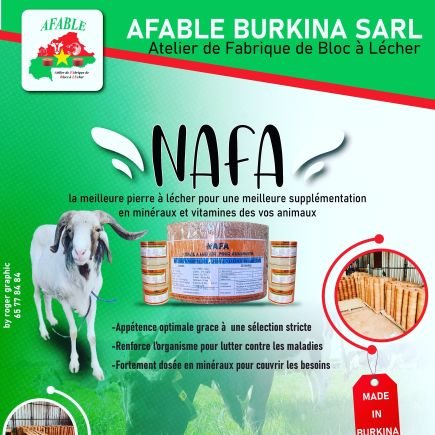 Abdel Latif Ouedraogo PDG de Afable Burkina sarl qui est spécialisé dans la fabrication de supplémentation en minéral et vitamines de vos animaux notre souci