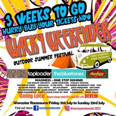 Wacky Festivals presents ‘Wacky Weekender’ a fabulous new Festival for 2023 in Worcestershire! ☀️ 🎸