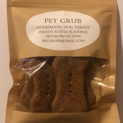 A delicious,  treat for your dog! Homemade by our family.  Our dogs Willow and Duke love these treats so much, we decided to offer them to other dogs