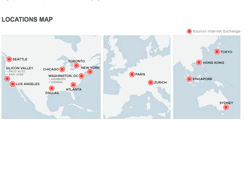 Global Internet Exchange and Interconnection Presences with 18 IX Points and 99 data centers.