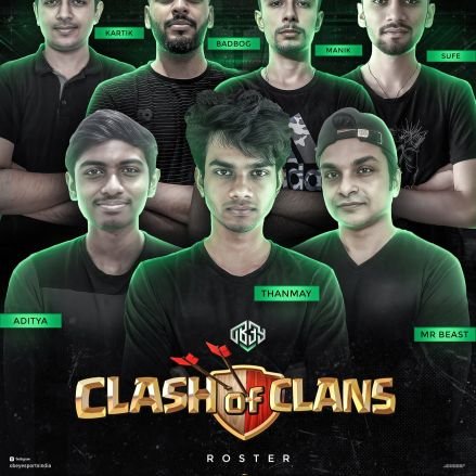 Competitive COC player for OBEY ESPORTS..
Leader of TEAM ZENIN and Kerala! !Kings2..