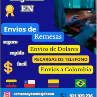 Envíos de Remesas, super fácil, rápido y 100% seguros, somos tu mejor opción. REMESAS JIREH, los número 01 en Envíos de Remesas para Venezuela, colombia, Perú