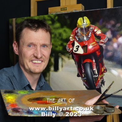 My fine art prints online at https://t.co/XvFWX4XBPC In my opinion Billy is the best in the business Carl Fogarty MBE British Motorcycle Art Maestro MCN