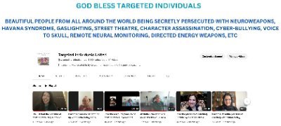 Researching and reporting serious crimes against humanity for over 17 years. I became a Targeted Individual in 1995, and have been on the program for 29 years.