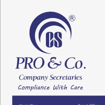 PRO & Co., is a firm of Company Secretaries wherein all the Corporate Law and Taxation services are being rendered. RTs are neither endorsements nor Advts.