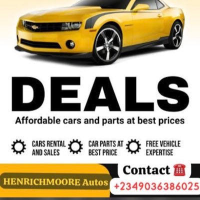 Digital automobile salesperson marketer Instagram @henrichmoore_Tv Snpchat @henrichmoore, TikTok @HENRICHMOORE_ Ur best 9ja 🇬🇧 🇺🇸used cars & spare parts 🔌