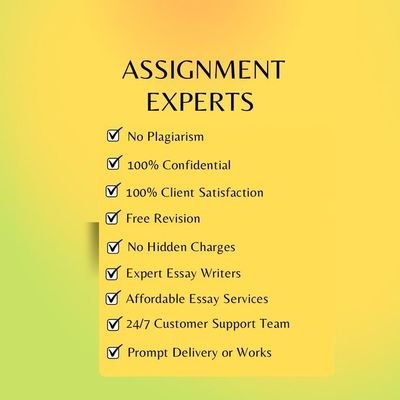 Hit me up for your online classes,research papers,Essays ,Final papers, and other academic  assignments .Timely delivery and A+ grades guaranteed.