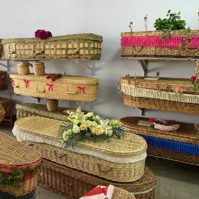 Phoenix Nest factory supply natural woven coffins&caskets&urns using willow,bamboo,grass,rattan;WA:+8618265103836