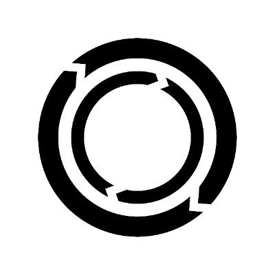 SCP abstract technology circle setting logo design on black