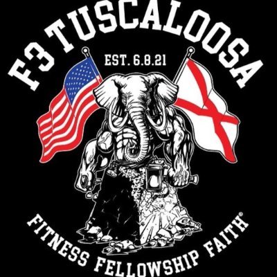 Official account for F3 Tuscaloosa. Free, outdoor workouts for all men. Northridge MIDDLE school T & Th, 5:30-6:15 am; Sat 6-7am; Butler Field, Wed 5:30-6:15am.