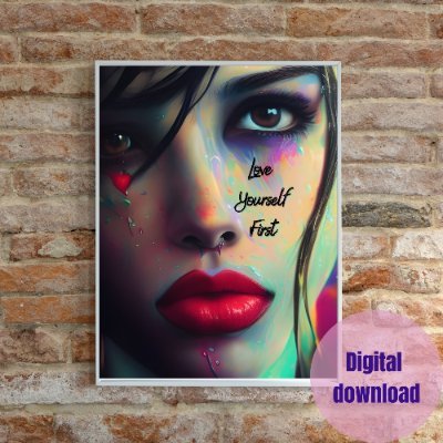 Selling Digital Printable Art - self love and care, daily affirmations