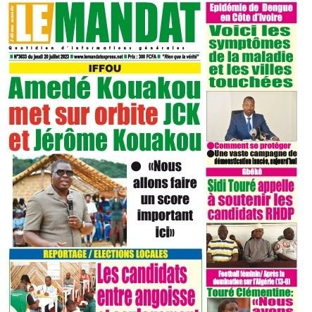 Le Mandat est un quotidien ivoirien d'informations générales. Il traite de l'actualité politique, économique, sociale, culturelle, régionale, inter, etc.