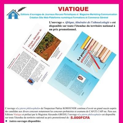 Études-Consultance-Expertises variées- Editions d'ouvrages, Communication, Formations. Mail: info.viatic@gmail.com