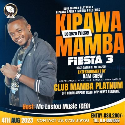 Musician,Mc,Dj,Dancer,Journalist,Events Organizer,Mentor & Businessma. CEO Kipawa Afrika Media, #InvestInTalentArtPays 
YouTube Mc Losfou Music 
& KAMTv 254@Kfm