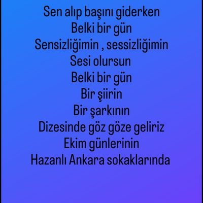 ŞAİR - YAZAR.
Eserlerim
#İNCESIZIM
#UÇURUMÇİÇEĞİM
Yazılacak en büyük eserim ise #MAVİLİM💙 //
https://t.co/dZ0VDImTs4