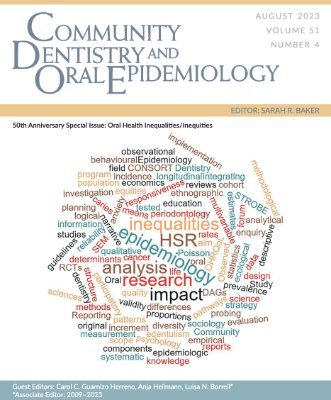 High quality, original & innovative research in community dentistry, epidemiology, social and behavioural sciences & health services related to dentistry.