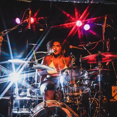 drums and vox in @gullyboysband. they/them photo by @meredithwohl