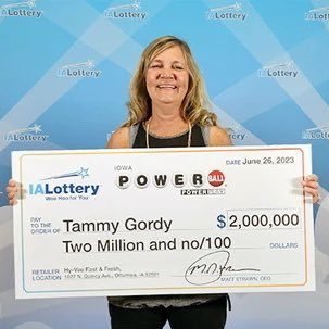 Tammy Gordy always had a feeling she was going to win big playing the Powerball.He did with a $2 million winning ticket he purchased at Spooner Marathon,🇺🇸