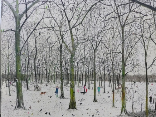 mom mom mom mom mom... Writer and producer, clean architecture gawker, mucking out stalls perfectionist. This watercolour is Snowy Woods by Emma Haworth.