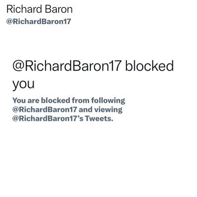 Richard Baron blocked me… #NoMOC