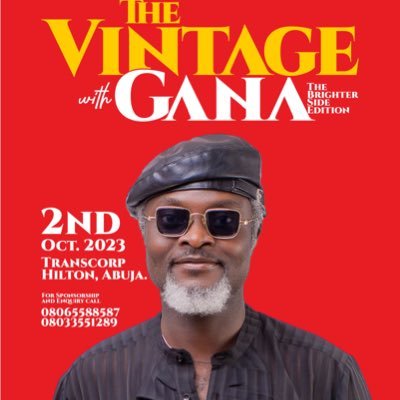 Gana is a comedian, MC, Event Entrepreneur, Radio/TV Presenter & a Pidgin Voice-over Expertise. Organiser The Vintage with Gana Show.