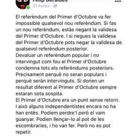 Always Look on the Bright Side of Life.  
Anar-hi, anar-hi, anar-hi. Jo no vaig escollir néixer a Catalunya, simplement vaig tenir sort!  |  RT ≠ endorsement