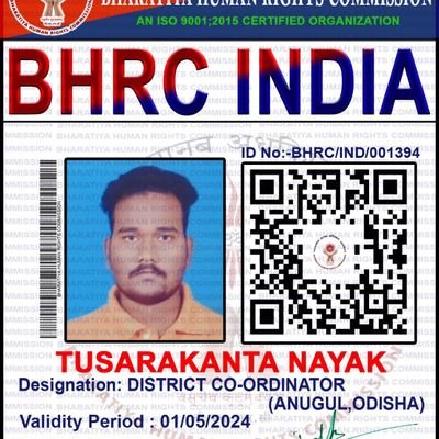 @Bhrc_India #District Co-Ordinator Angul & @OfficialTeamAta #District Co-Ordinator #Angul  #Social_worker 
Diploma in #Mining Engineering Student ⛏️⛏️⛏️