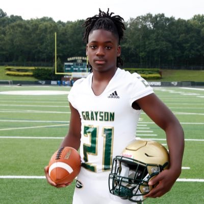 Grayson, GA. C/O 2027. 5’9 175 lbs Grayson Football 🏈SS/LB ATH. 400m/200m. Squat:325 Bench:215 GPA: 3.6