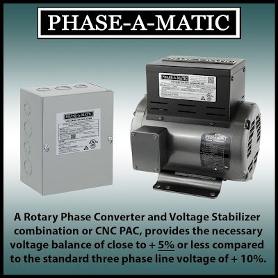 Here at Phase-A-Matic we specialize in providing phase converters, which can power three-phase equipment in single-phase environments.