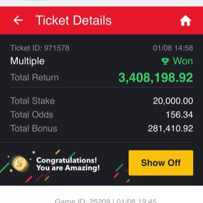 Payment after win is available for the first time. If you can stake high inbox on my WhatsApp number +09066509565