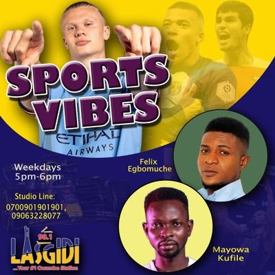 HOST OF THE BEST PIDGIN SPORTS SHOW IN LAGOS - SPORTS VIBES ON LASGIDI 90.1 FM | MATCH DAY COMMENTATOR/PRESENTER | WRITER.