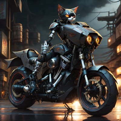 Cats. Neko Ladies. Motorcycles. Mecha. Ai Art using @Leonardo.Ai_