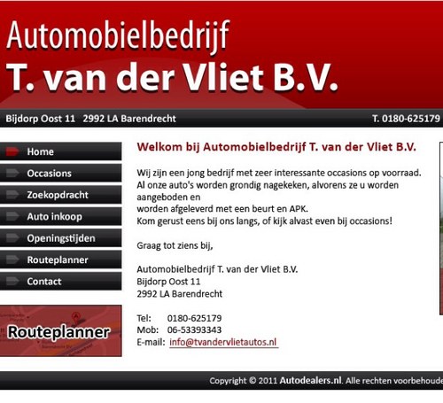 tvdvlietautos's profile picture. Autobedrijf T. van der Vliet is gevestigd te Barendrecht in Zuid-Holland. Al 45 jaar ervaring met in- en verkoop van occasions.
