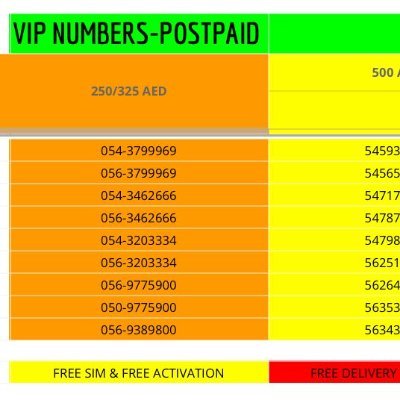 NUMBER IS FREE
ACTIVATION IS FREE
DELIVERY IS FREE IN ALL OVER THE UAE
WHATSAPP/+971561427821