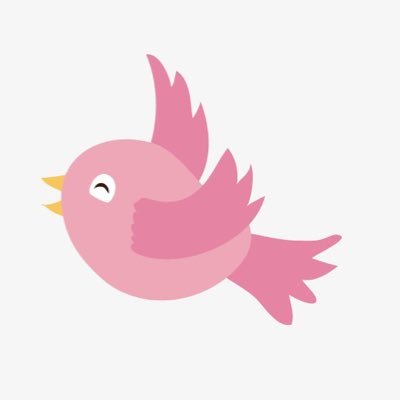 Pink bird in blue world