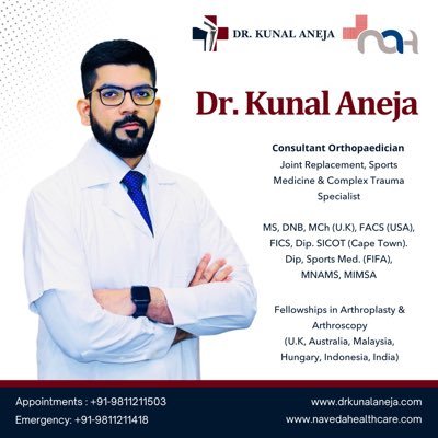 Consultant Orthopaedician | Joint Replacement Surgeon | Sports Medicine Specialist | Complex Trauma Surgeon | Managing Director Naveda Healthcare Centres, Delhi